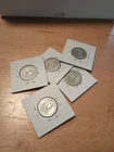 (5) 1940's Washington Quarters 90% Silver Content Circulated