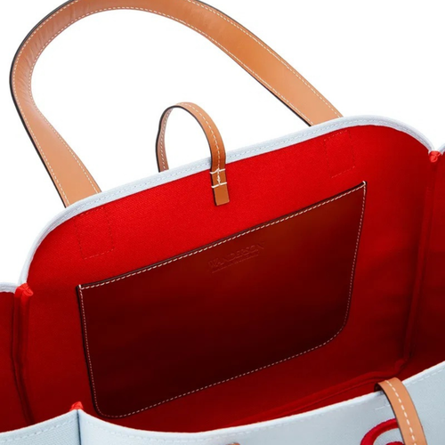 Bolso de Mano Cinturón JW ANDERSON Ancla Logo Bordado Lona Azul Rojo PVP375 - Imagen 2 de 14