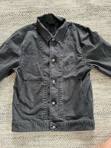Herren Air Jordan Button Schwarz Canvas Kragen Jacke Größe S - Bild 2 von 4