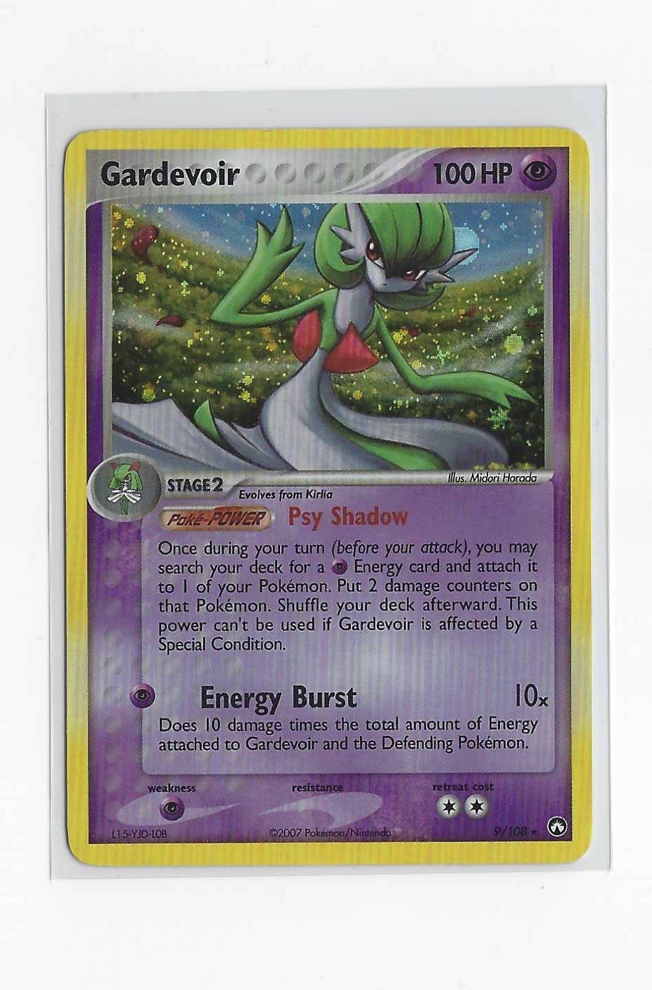 Pokémon TCG Gardevoir Power Keepers #9/108 Holo Rare Card Multi Swirl NM