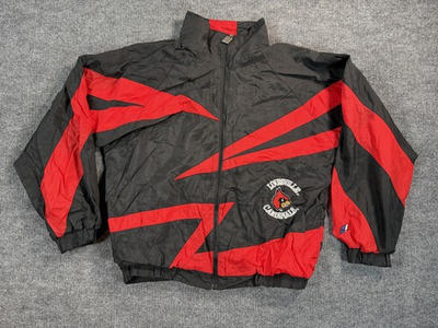 #ad Vintage Louisville Cardinals Jacket Mens Medium Black NCAA Shark Tooth Pro Stuff $123.49