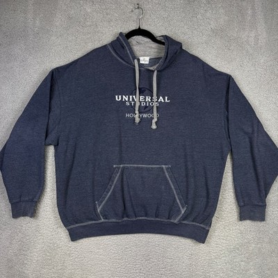 UNIVERSAL STUDIOS HOLLYWOOD Navy Blue Hoodie Embroidered Size XXL 2XL