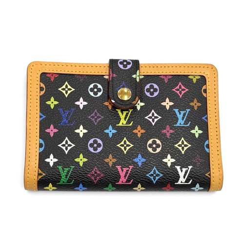 LOUIS VUITTON M92988 Portefeuille Viennois Monogram Multicolor Wallet Black
