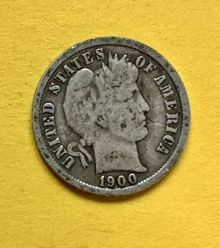 1900-S Barber Dime. 90% Silver. G-VG Condition. Charity Auction/Animal Rescue