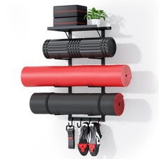 Yoga Mat Holder Wall Mount, Yoga Accessory Mat Storage Rack, Home Gym Accesso...