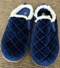 Spenco Blue Orthotic Quilted Velvet Slippers Sz 6