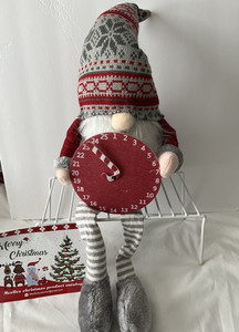 27”  Holiday Gnome With Candy Cane Holiday Countdown