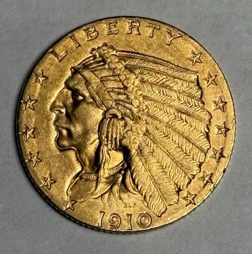 AU+ 1910 Indian Head Gold Quarter Eagle (all original!) U.S. $2.50 Almost UNC