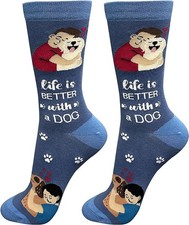E S Pets Pet Lover Socks, Life is Better with a Dog, One size fits most