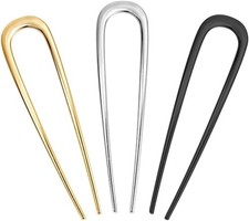 3 Pcs French Hair Pins for Women, Metal Hair Accessories for Buns, French