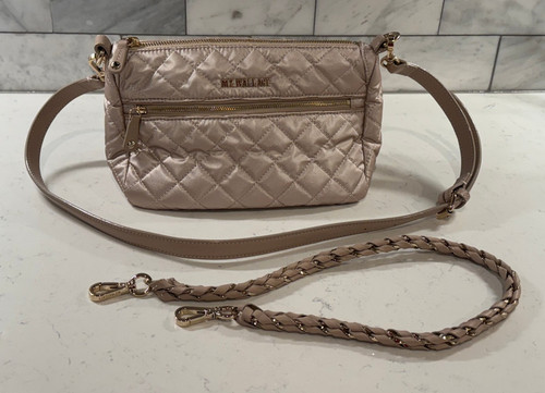 MZ Wallace Crosby Ella Crossbody - Pale Rose Gold Metallic