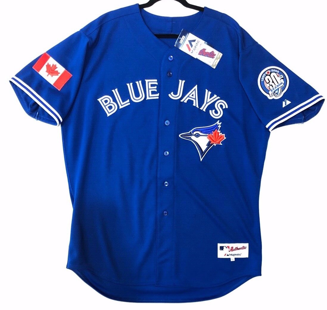 Authentic MAJESTIC, SIZE 52 2XL, TORONTO BLUE JAYS, BLUE, ON FIELD