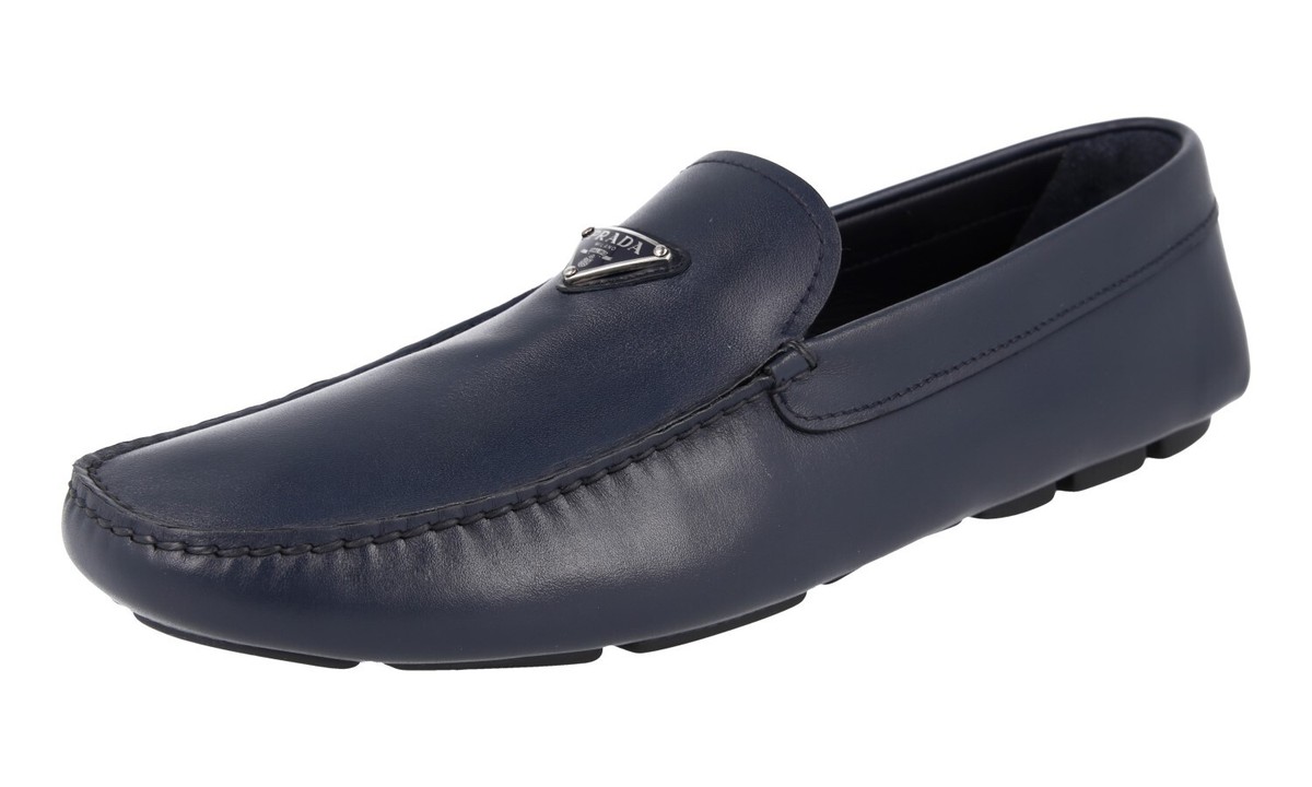 【関税込み】prada LOGO LOAFERS Prada Leather Triangle Logo Loafers - Bergdorf Goodman