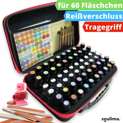 SOULIMA Nagellack Aufbewahrung Tasche Koffer Halter Kosmetiktasche für 60 Lacken Koffer