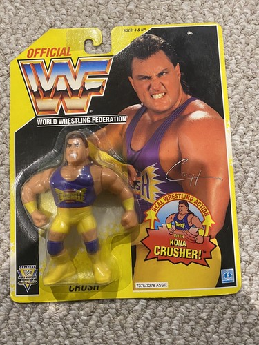 WWF Hasbro Series 7 Crush Yellow Card MOC Brand Ne...