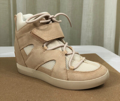 NEW SOREL Out N About Waterproof Sport Wedge Bootie Sneaker US Chalk/Nova  Sand