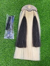 Scottish Kilt Sporran Orignal Horse Hair White Antique Cantle,Piper Kilt Sporran