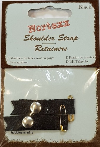 NORTEXX SHOULDER STRAP RETAINERS 1 PAIR MULTI CHOICE - BLACK OR WHITE - Picture 2 of 5