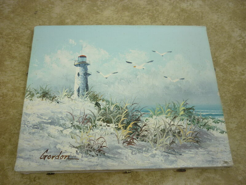 バードオンビーチ　鳥の絵　ディビッド・ゴードン Gordon Signed Painting Lighthouse Beach Scene 22J007 | eBay