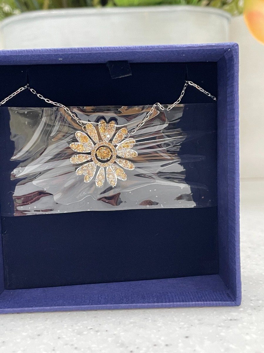 SWAROVSKI　2wayブローチ　ネックレス　ETERNAL FLOWER Swarovski Eternal Flower pendant Rhodium plated yellow /Pink (You