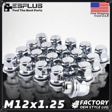 24 Pc OEM Lug Nut M12x1.25 Chrome Fit Nissan NP300/NV350/Pathfinder/Titan/Xterra