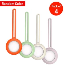 For Apple AirTag Silicone Shockproof Protective Cover with Carabiner - Pack of 4
