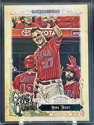 Mike Trout Variation 2017 Topps Gypsy Queen Baseball Card #200B Capless SP