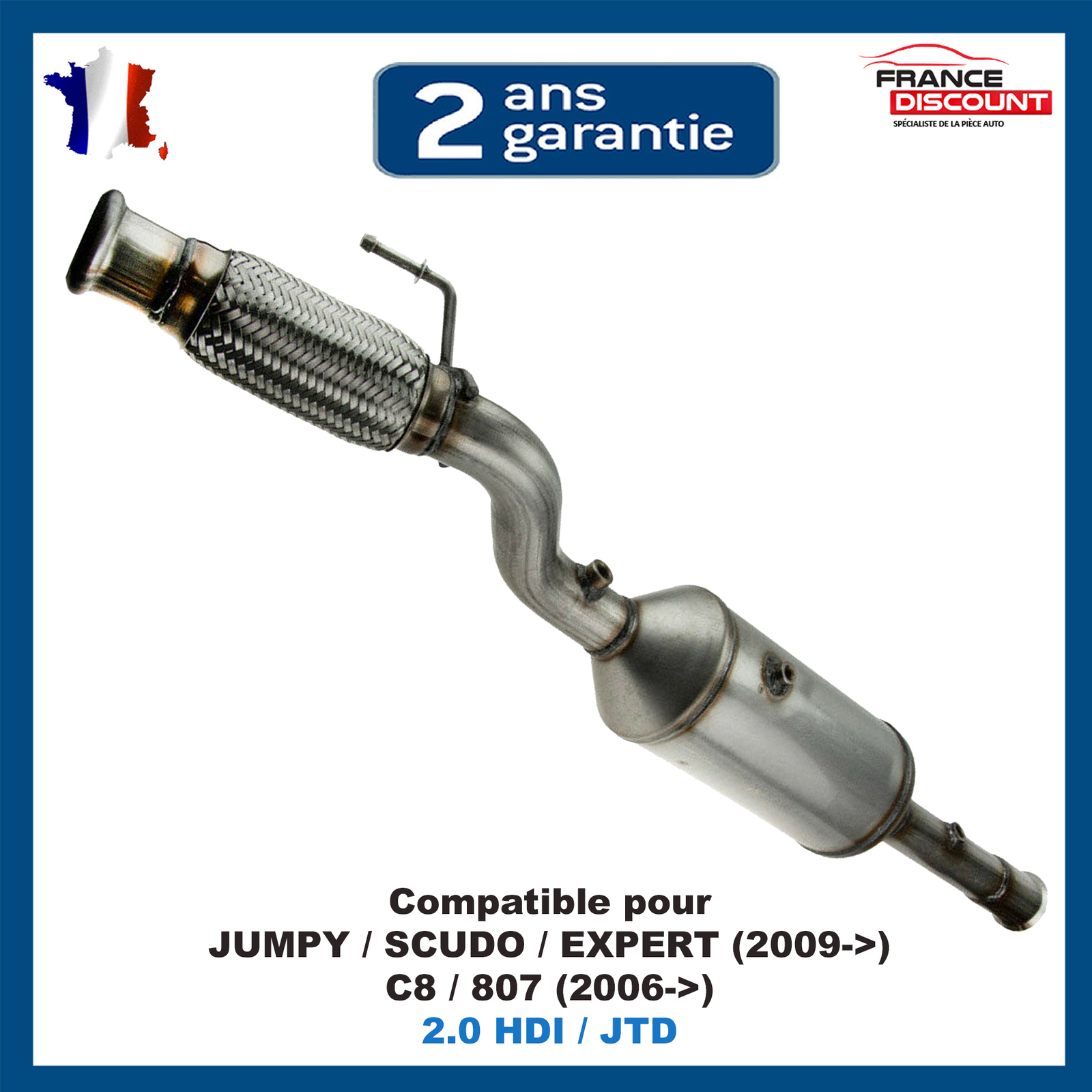 FAP filtre à particules pour Expert et Jumpy 2.0 HDI standard d'échappement
