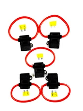 5 Pack 8 Gauge In-line ATC Fuse Holder + 20 AMP Fuse Cover New Car Truck Install