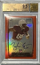 Zach Ertz 🔥 2013 Bowman Chrome RED REFRACTOR AUTO # /25 CARDINALS RC Gem Mint