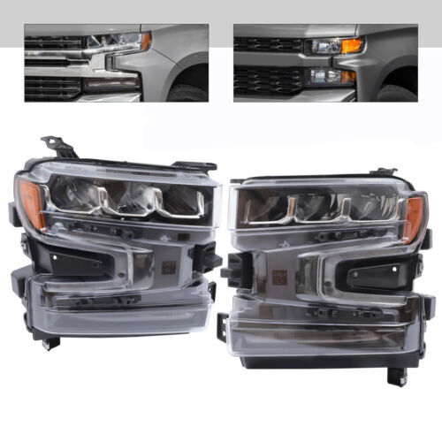 ACANII - For [Halogen W/o LED] 2019-2021 Chevy Silverado 1500 Black LED SwitchBack Tube Headlights Headlamps Left Right - Foto 9