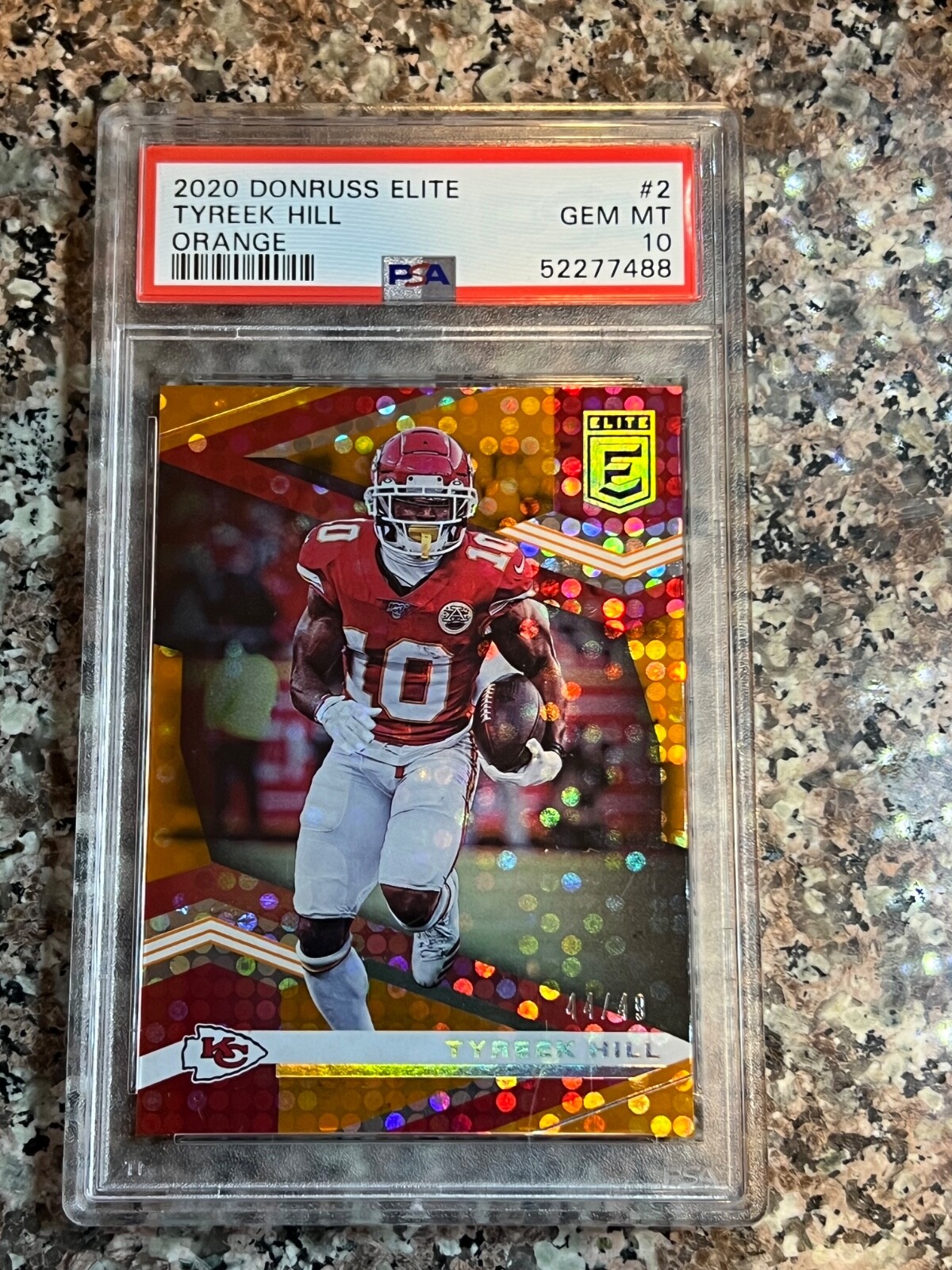 2020 Donruss Elite Tyreek Hill Orange SSP PSA 10 /49 Beautiful!! POP 2 view 17