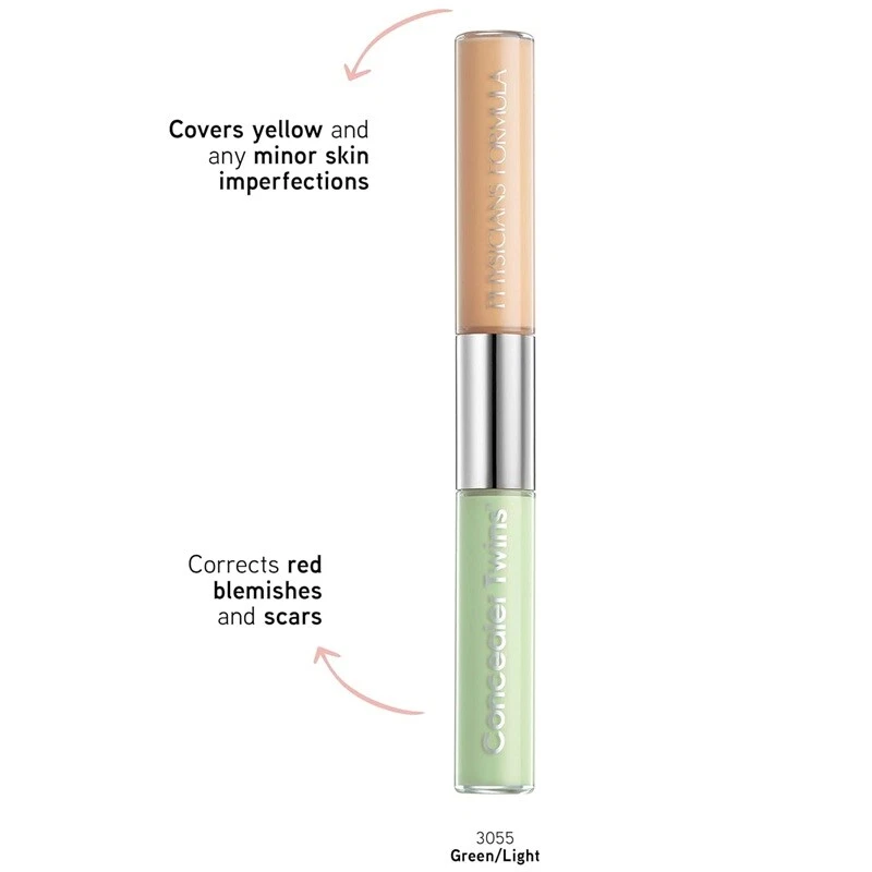 Physicians Concealer Stick Cream Dual-Ended Green/Light Correct Red Blemish Scar - Image 3 of 4