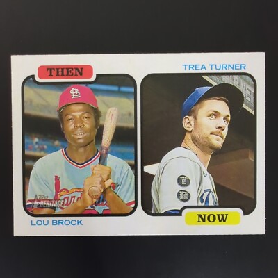 Lou Brock/Trea Turner 2022 Topps Heritage Then Now #TAN-BT Insert Card STL LAD