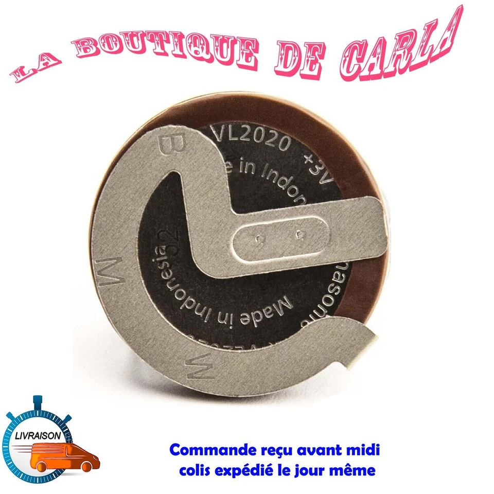 1 PILE ACCU BATTERIE VL2020 3V RECHARGEABLE CLE CLEF KEY BMW MINI 105°