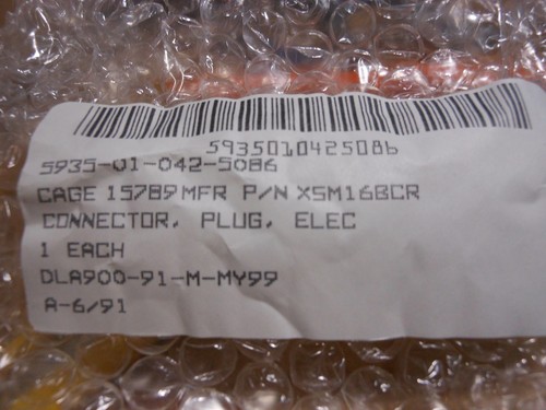 BRANTNER & ASSOC CONNECTOR 16 POS # XSM16BCR NSN: 5935-01-042-5086 XSM-BCR - Picture 6 of 6