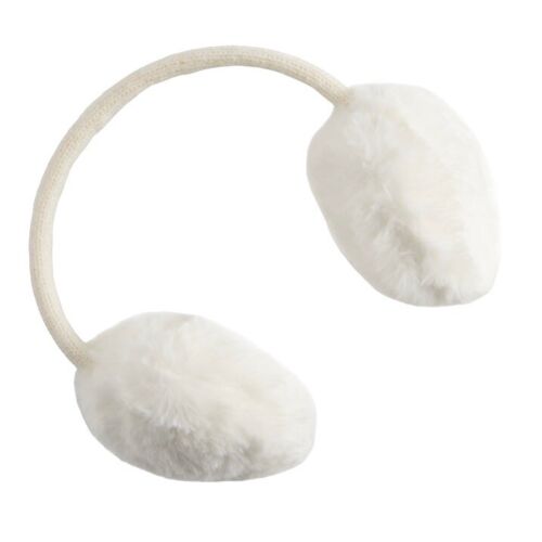 NWT LC Lauren Conrad Faux Fur Off White Adjustable Earmuffs Winter OS MSRP $34 - Picture 1 of 5