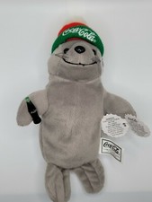 Vintage 1998 Coca-Cola Collectible Seal in Ski Cap Bean Bag Plush with Tags