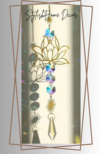 Gold / AB Crystal Lotus Flower Suncatcher/Window Hanging Decoration Christmas