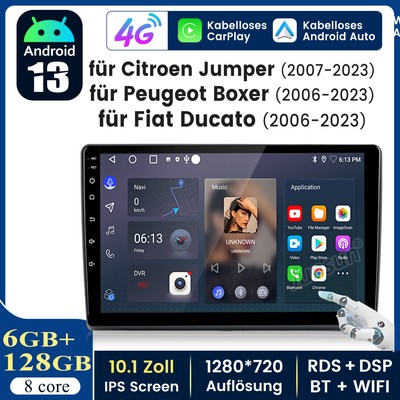 128GB 9'' Android 13 Carplay Auto Radio Fiat Ducato/Peugeot Boxer/Citroen Jumper