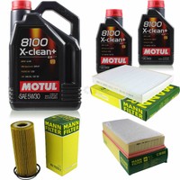 MANN-FILTER Inspektionspaket 7L Motul 8100 X-Clean+ 5W-30 FüR Audi Q7 3.0 Tfsi