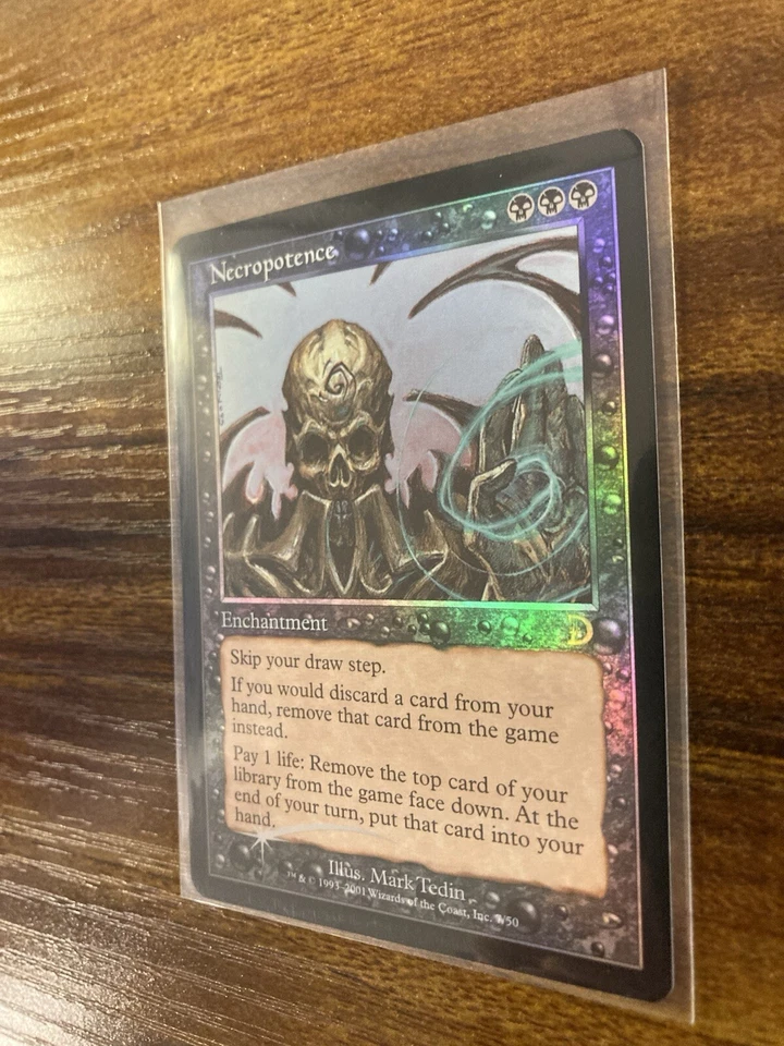 MTG✨NECROPOTENCE FOIL✨Deckmasters MINT RARE Enchantment 2001 TEDIN Art UNPLAYED - Image 4 of 4