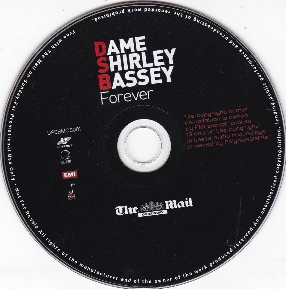 SHIRLEY BASSEY Forever ( THE MAIL ON SUNDAY Newspaper CD ) - Bild 3 von 3