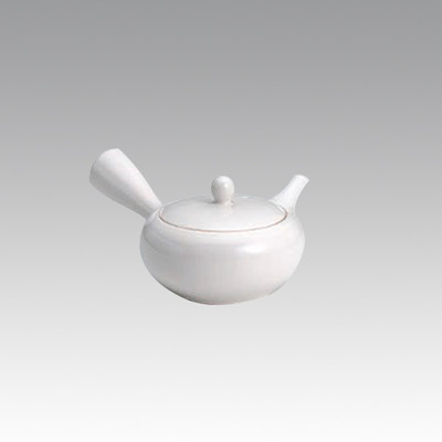 Japanese teapot - SOZAN - White 300 ml cc - ceramic mesh - kyusu