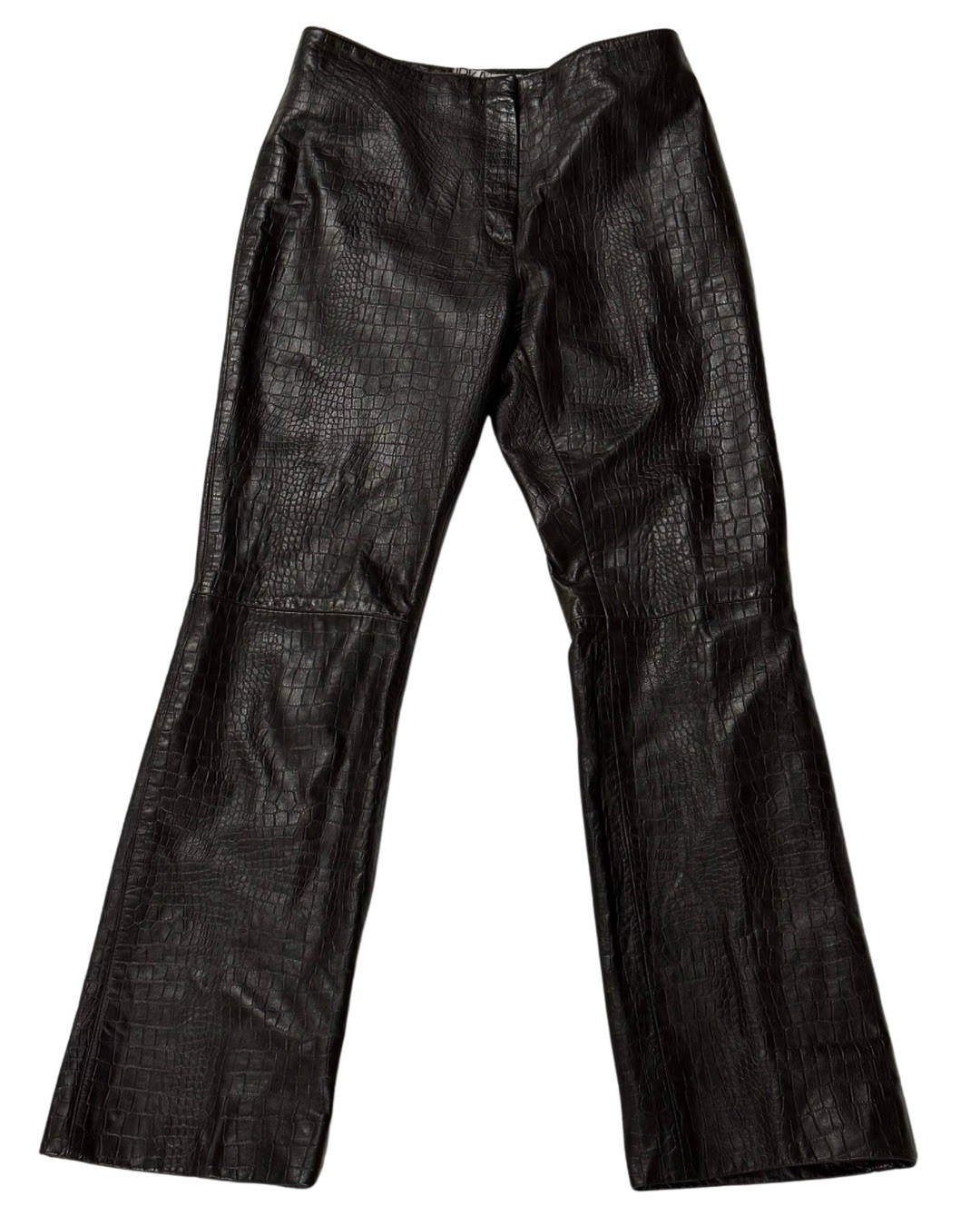 Vintage brown Leather Croc Embossed Pants