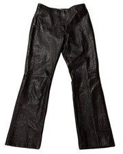Vintage brown Leather Croc Embossed Pants