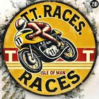 Tin Metal Signs Home Décor 8x8 Vintage T.T. Races Isle Of Man Metal Wall Art Foi