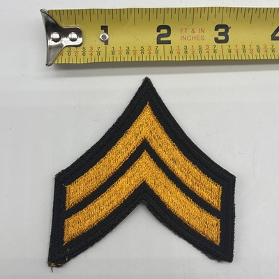 #ad U.S. Military Army Corporal Rank Patch Cut Chevron Insignia X1 Black Gold E 4 $2.95