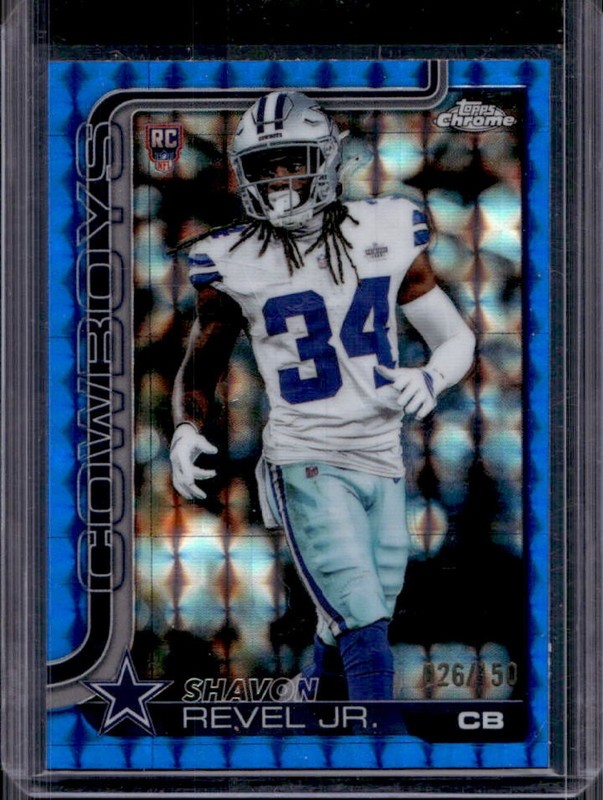 2025 Topps Chrome Shavon Revel Jr. Rookie RC Blue Geometric Refractor #/150