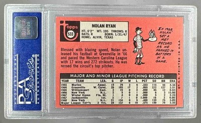 1969 Topps 533 Nolan Ryan PSA 7 NM - 4372400 | eBay
